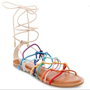 Mossimo rainbow lace up sandals